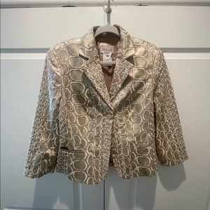 Vintage Louis Féraud Gold Silk Jacket Size 8-10